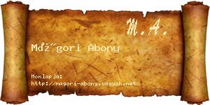 Mágori Abony névjegykártya